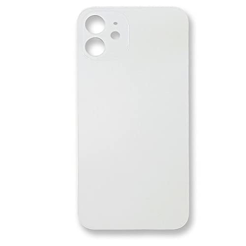 ELLENNE Rückseite Rahmen kompatibel mit iPhone 12 Back Cover Glas Schwarz Weiß Blau (Weiß/Silber) von Ellenne
