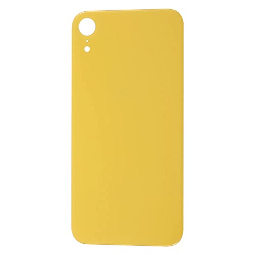 ELLENNE Rückseite Rahmen kompatibel mit iPhone XR Back Cover Glas Schwarz Weiß Blau Rot Gelb Rosa (Gelb) von Ellenne