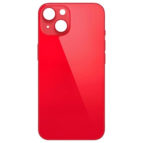 ELLENNE - Rückseite Rahmen kompatibel mit iPhone 14 - Back Cover Glas Schwarz Weiß Rot (Rot/Rot) von Ellenne
