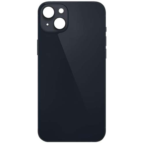 ELLENNE Rückseite Rahmen kompatibel mit iPhone 14 Plus - Back Cover Glas Schwarz Weiß Rot (Schwarz/Schwarz) von Ellenne