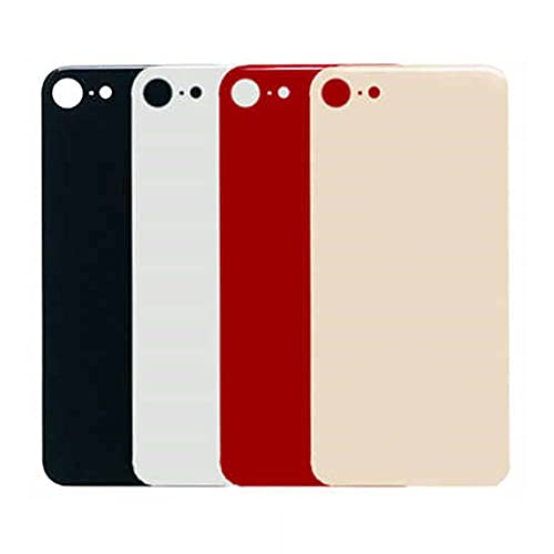 ELLENNE Rückseitiger Rahmen kompatibel mit iPhone 8 Back Cover Glas Schwarz Weiß Gold Rot (Weiß/Silber) von Ellenne