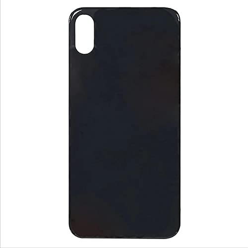 ELLENNE Rückseitiger Rahmen kompatibel mit iPhone X 10 - Back Cover Glas Schwarz Weiß (Schwarz) von Ellenne
