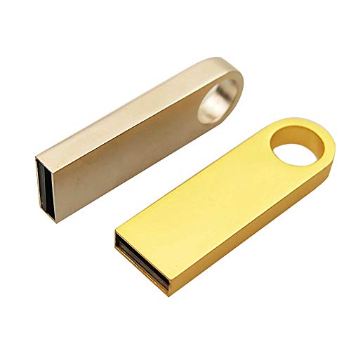Ellenne Pendrive USB Metall Schlüssel 32 64 GB 128 GB Schlüsselanhänger Außenspeicher wasserdicht PC Laptop Notebook A001 (128 GB, Gold) von Ellenne