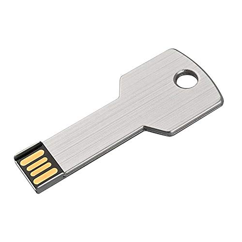 Ellenne Pendrive USB Metall Schlüssel 32 64 GB 128 GB Schlüsselanhänger Außenspeicher wasserdicht PC Laptop Notebook A002 (128 GB, Weiß) von Ellenne