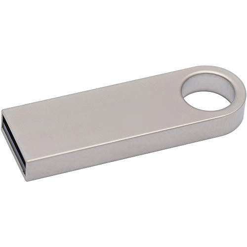 Ellenne Pendrive USB-Schlüsselanhänger mit Metall, 32, 64 GB, 128 GB, externer Speicher, wasserdicht, PC Laptop NotebooC Auto, A001 (64 GB, Silber) von Ellenne