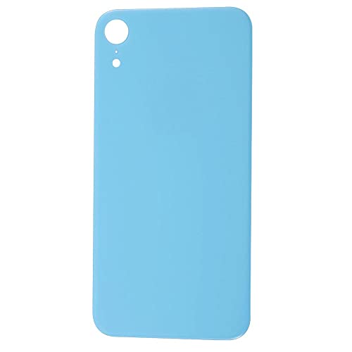 ELLENNE Rückseite Rahmen kompatibel mit iPhone XR Back Cover Glas Schwarz Weiß Blau Rot Gelb Rosa (Blau) von Ellenne