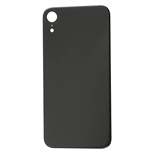ELLENNE Rückseite Rahmen kompatibel mit iPhone XR Back Cover Glas Schwarz Weiß Blau Rot Gelb Rosa (Schwarz) von Ellenne