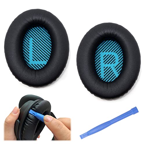 Premium Kopfhörer Ersatz Ohrpolster für Bose QC25 Quiet Comfort, QC 15, SoundTrue, SoundLink AE2 - Bose Kopfhörer Ersatzteile - Blau/Schwarz von ElloGear