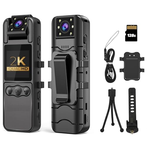 2K 128 GB 1,4-Zoll-Bildschirm-Körperkamera mit Audio und automatischer Video-Nachtsicht 1440P UHD Mini-Polizei-Körperkamera Tragbarer Kleiner persönlicher Camcorder Sport-Action-Outdoor-Videorecorder 2K 128 GB 1,4-Zoll-Bildschirm-Körperkamera mit Audio und automatischer Video-Nachtsicht 1440P UHD Mini-Polizei-Körperkamera Tragbarer Kleiner persönlicher Camcorder Sport-Action-Outdoor-Videorecorder von Eloatnalyto