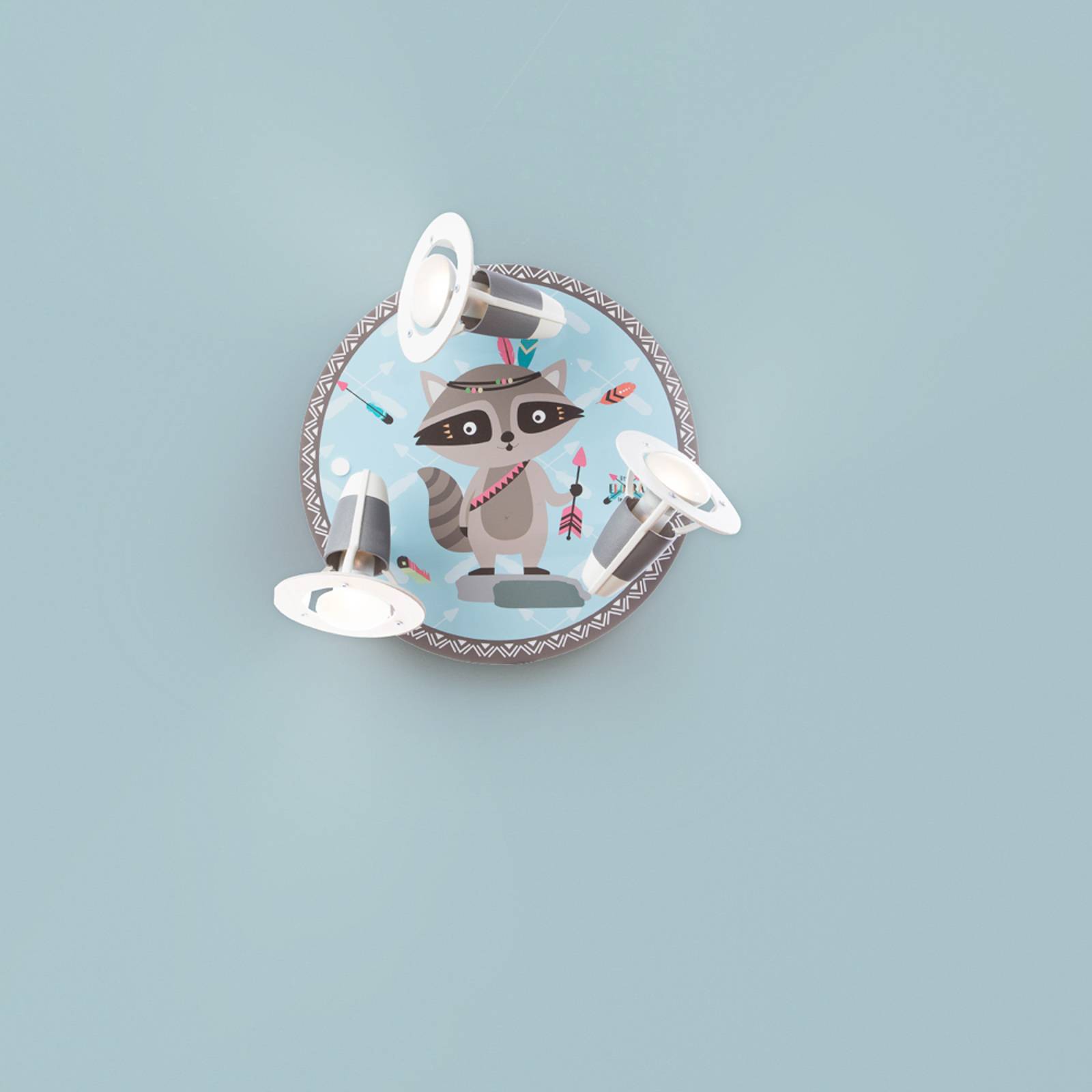 Deckenlampe Little Indians, Waschbär Oskar, blau Deckenlampe Little Indians, Waschbär Oskar, blau von Elobra