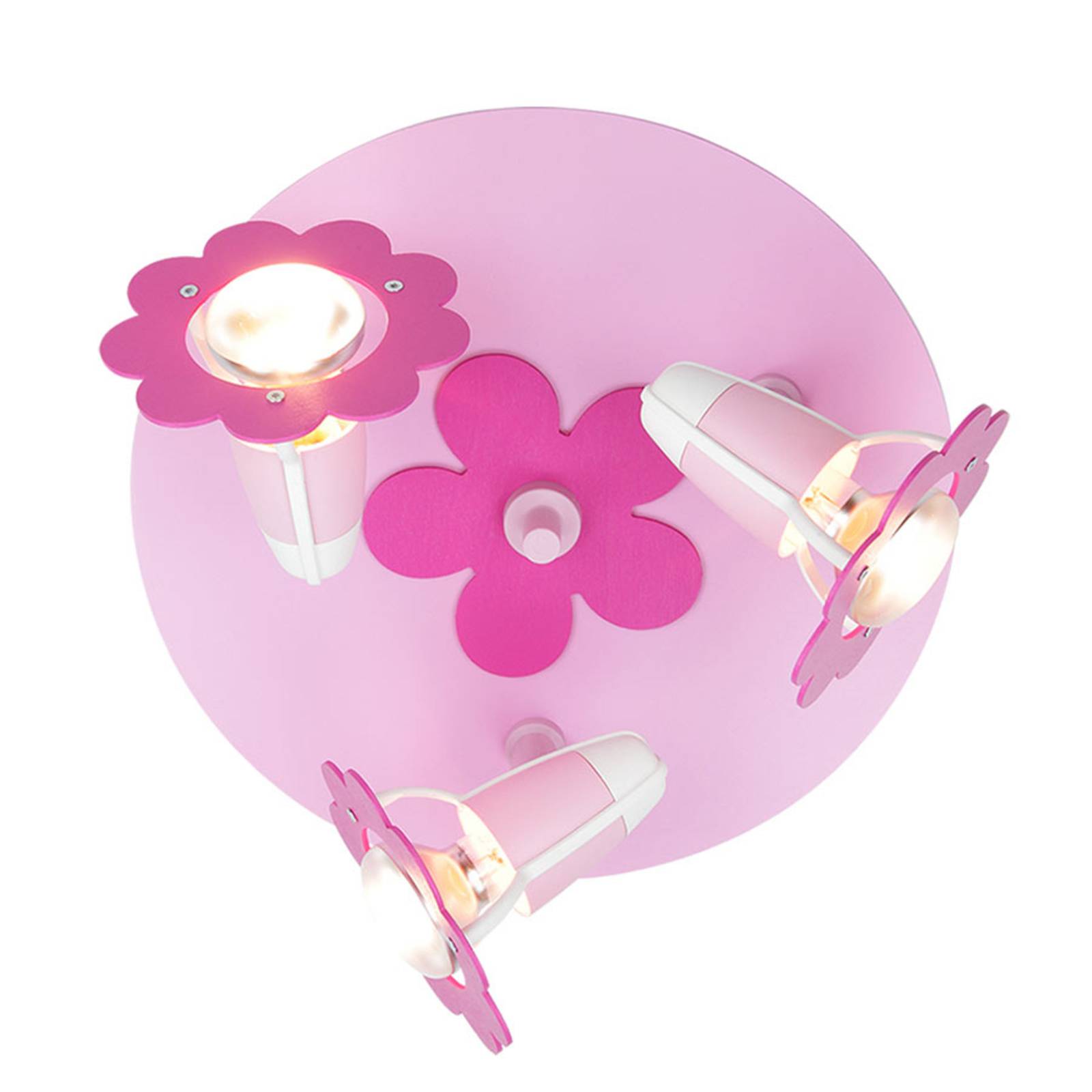 Deckenleuchte Blüte, rosa, rund, dreiflammig Deckenleuchte Blüte, rosa, rund, dreiflammig von Elobra