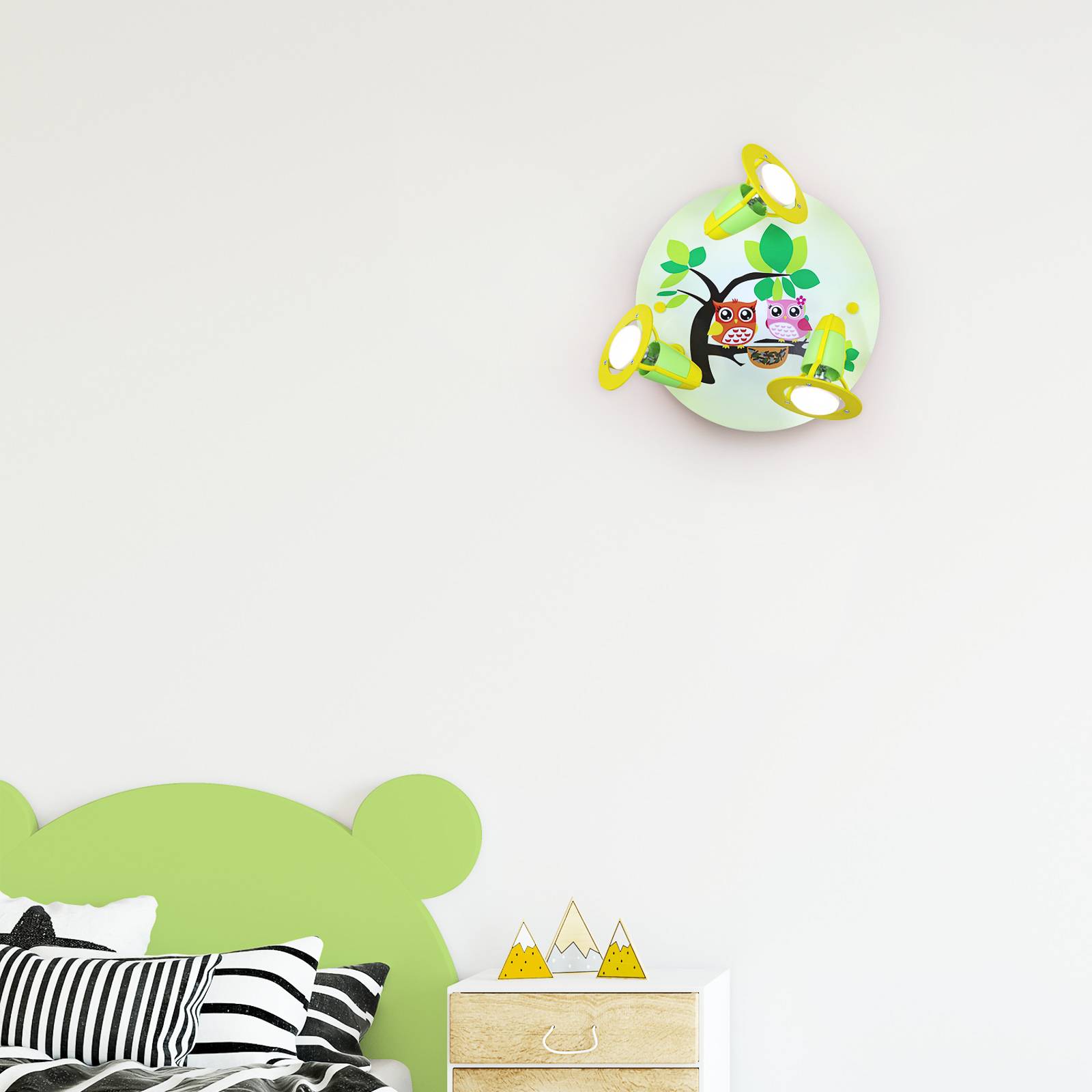 Deckenleuchte Eule fürs Kinderzimmer, grün-gelb Deckenleuchte Eule fürs Kinderzimmer, grün-gelb von Elobra