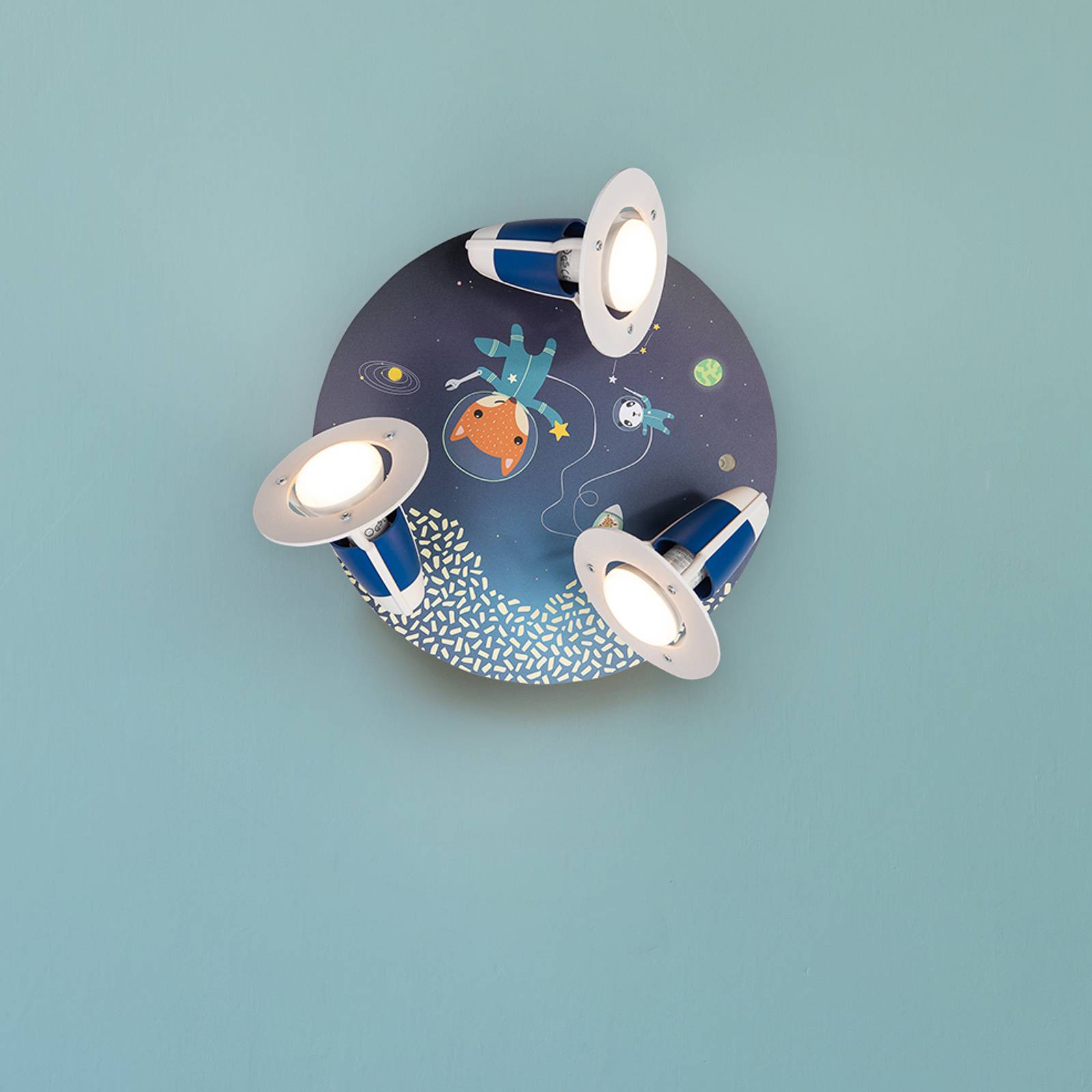 Deckenleuchte Rondell Space Mission, blau von Elobra