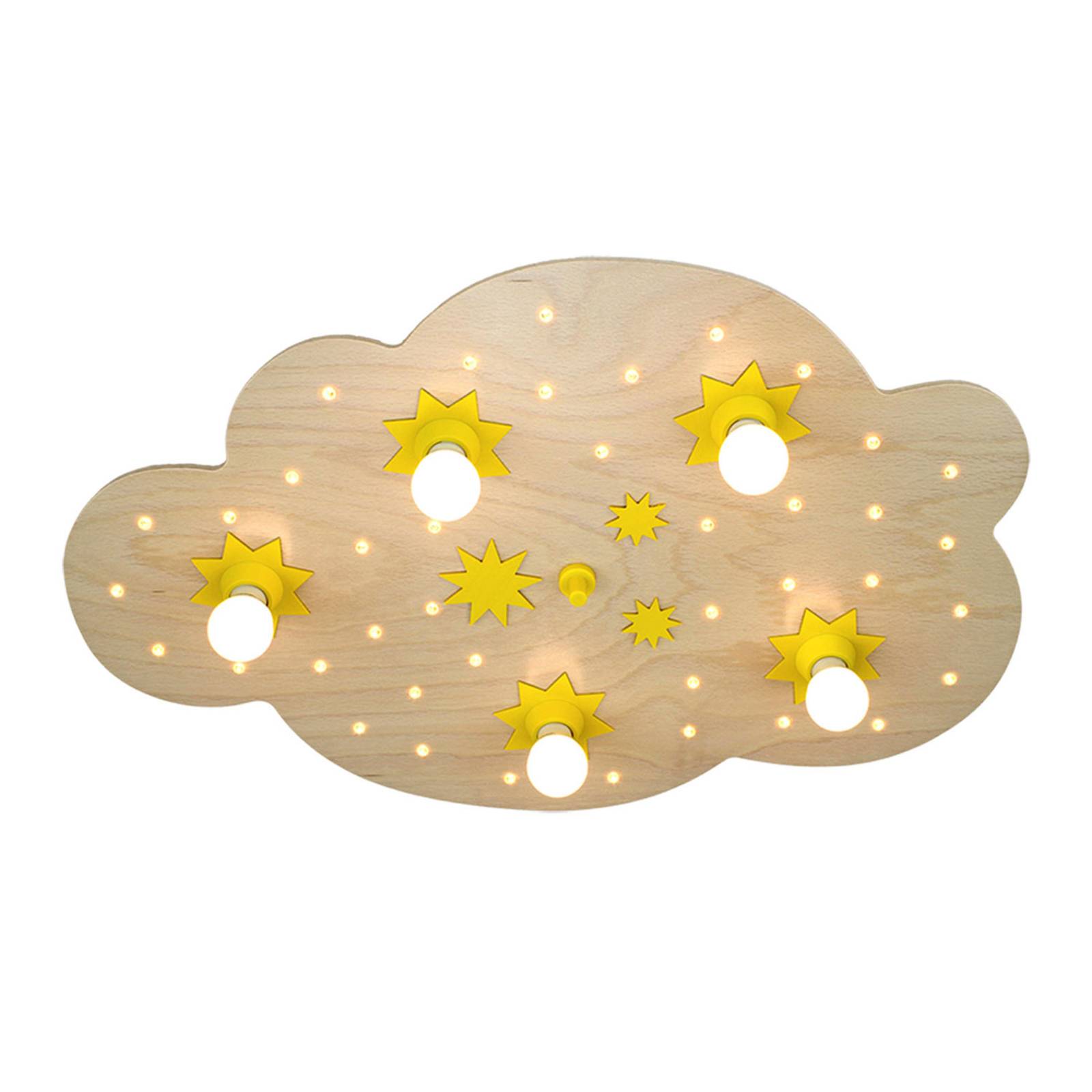 Deckenleuchte Sternenwolke, in Buche natur, 75 cm Deckenleuchte Sternenwolke, in Buche natur, 75 cm von Elobra