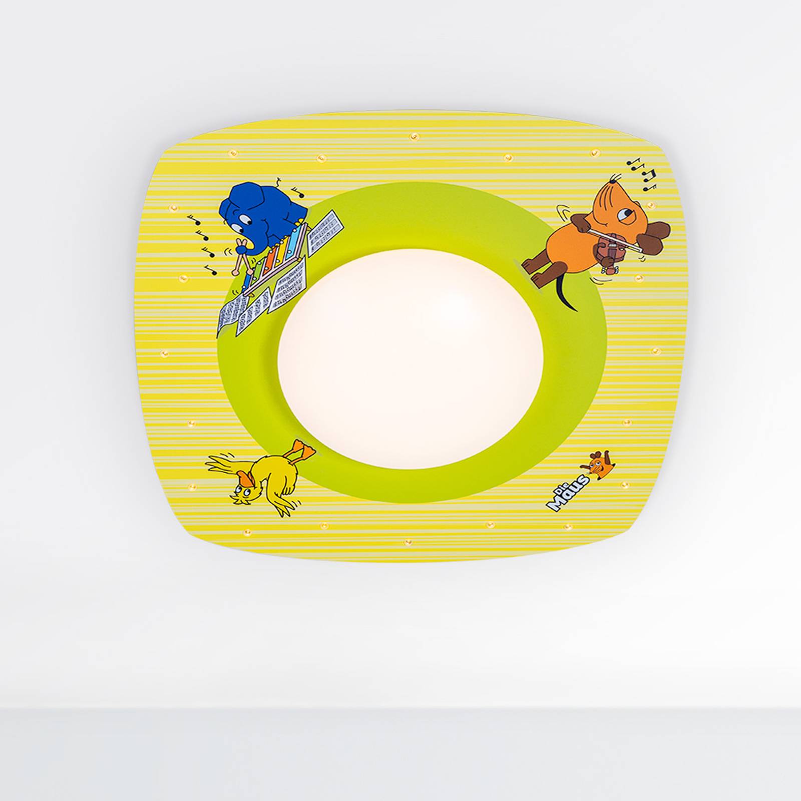 LED-Deckenleuchte Maus, gelb, Ø 58 cm, Holz LED-Deckenleuchte Maus, gelb, Ø 58 cm, Holz von Elobra