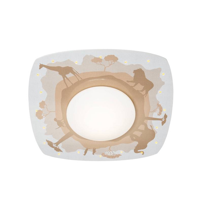 LED-Deckenleuchte Scandi Savanne, orange, 58 cm, Holz von Elobra