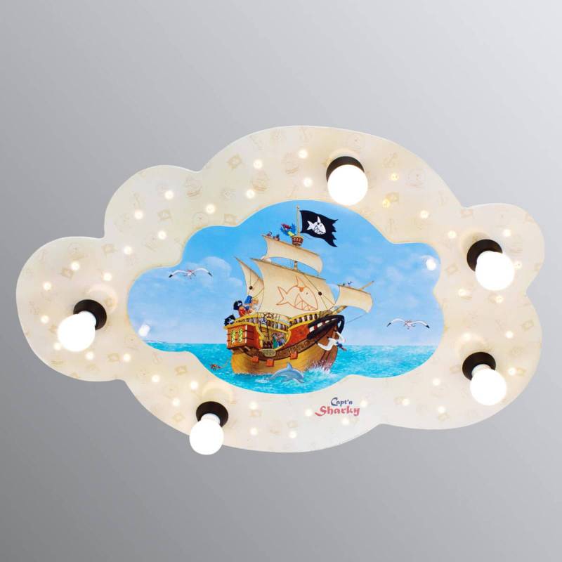 Wolkenförmige Deckenleuchte Capt'n Sharky mit LEDs von Elobra