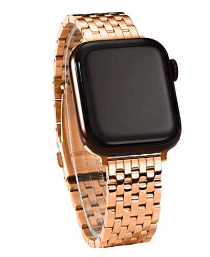 Für Apple Watch Armband 49mm 45mm 44mm 42mm Damen Metall Roségold Ersatzarmbänder, Für Apple Watch Ultra 8 se 7 6 5 4 3 2 Armband Edelstahl, Prämie Metall Ersatz armband für Apple Watch Armband von Eloilee