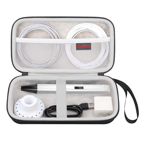 Elonbo 3D Stift Tragetasche für MYNT3D Professional Druck 3D Stift mit OLED Display, Extra Mesh Tasche passt ABS Kunststoff Filament, Schwarz+Grau (nur Fall! MYNT3D Nicht enthalten) von Elonbo