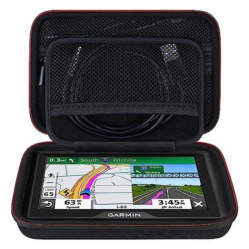 Elonbo GPS Tragetasche für 5-5.5 Zoll Garmin Drive 51/52/53, DriveSmart 55, Garmin zūmo XT, dezl OTR500, zumo 396 LMT-S GPS Navigationssystem, Extra Mesh Tasche Fits Car Charger USB Kabel, Schwarz Elonbo GPS Tragetasche für 5-5.5 Zoll Garmin Drive 51/52/53, DriveSmart 55, Garmin zūmo XT, dezl OTR500, zumo 396 LMT-S GPS Navigationssystem, Extra Mesh Tasche Fits Car Charger USB Kabel, Schwarz von Elonbo