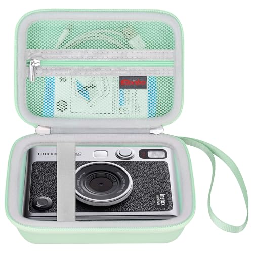 Elonbo Kamera Tragetasche Kompatibel mit Fujifilm Instax Mini EVO Instant Camera, Kamera Objektivabdeckung Fotodrucker Reise schützender Aufbewahrungshalter, Green+Inside Grün Elonbo Kamera Tragetasche Kompatibel mit Fujifilm Instax Mini EVO Instant Camera, Kamera Objektivabdeckung Fotodrucker Reise schützender Aufbewahrungshalter, Green+Inside Grün von Elonbo