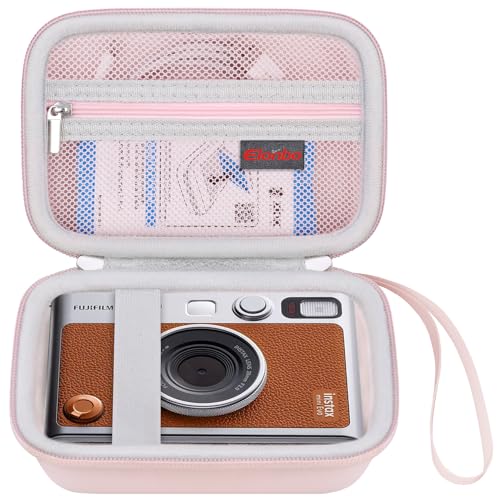 Elonbo Kamera Tragetasche Kompatibel mit Fujifilm Instax Mini EVO Instant Camera, Kamera Objektivabdeckung Fotodrucker Reise schützender Aufbewahrungshalter, Pink+Inside Pink Elonbo Kamera Tragetasche Kompatibel mit Fujifilm Instax Mini EVO Instant Camera, Kamera Objektivabdeckung Fotodrucker Reise schützender Aufbewahrungshalter, Pink+Inside Pink von Elonbo