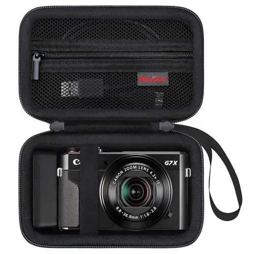 Elonbo Kamera Tragetasche für Canon PowerShot G7 X Mark II und G9 X Mark III Digitalkamera 4K Vlogging, Video Streaming Kamera Reisetasche. Mesh Tasche passend Kabel, Schwarz von Elonbo