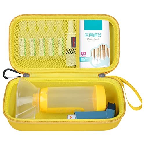 Elonbo Tragetasche ​ Für Asthma-Inhalator, Inhalator Spacer für Kinder und Erwachsene, Masken, Inhalator Halter Asthma Travel Organize Tasche, Gelb (nur Case) von Elonbo