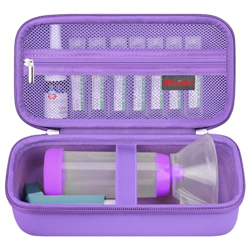 Elonbo Tragetasche ​ Für Asthma-Inhalator, Inhalator Spacer für Kinder und Erwachsene, Masken, Inhalator Halter Asthma Travel Organize Tasche, Lila (nur Fall) von Elonbo
