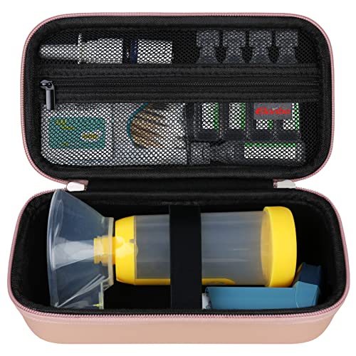 Elonbo Tragetasche ​ Für Asthma-Inhalator, Inhalator Spacer für Kinder und Erwachsene, Masken, Inhalator Halter Asthma Travel Organize Tasche, Rose Gold (nur Case) von Elonbo