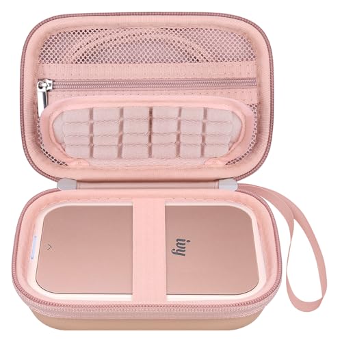 Elonbo Tragetasche für Canon IVY 2 Mini/Canon IVY CLIQ+ CLIQ 2 CLIQ+2 Fotodrucker Portable Bluetooth Instant Camera Drucker, Mesh Tasche passt Fotopapier Kabel, Rose Gold+Rose Gold von Elonbo