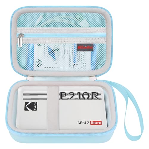 Elonbo Tragetasche für Kodak P210 Mini 2 Retro/Kodak Mini Shot 2 Retro 4PASS 2-in-1 Sofortbildkamera und Fotodrucker, Digital Instant Print Kamera Reisetasche Aufbewahrungshalter, Blau von Elonbo