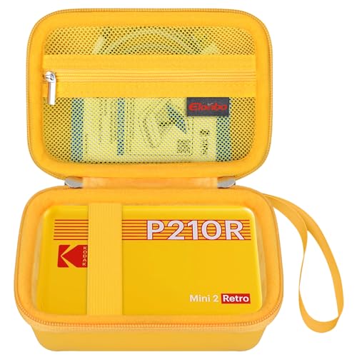 Elonbo Tragetasche für Kodak P210 Mini 2 Retro/Kodak Mini Shot 2 Retro 4PASS 2-in-1 Sofortbildkamera und Fotodrucker, Digital Instant Print Kamera Reisetasche Aufbewahrungshalter, Gelb von Elonbo