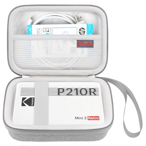 Elonbo Tragetasche für Kodak P210 Mini 2 Retro/Kodak Mini Shot 2 Retro 4PASS 2-in-1 Sofortbildkamera und Fotodrucker, Digital Instant Print Kamera Reisetasche Aufbewahrungshalter, Grau von Elonbo