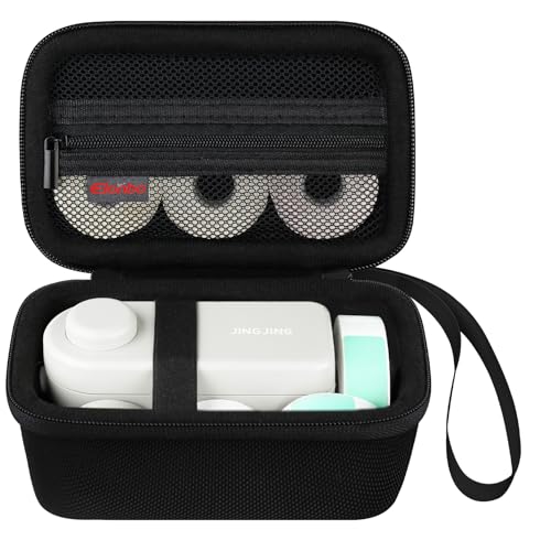 Elonbo Tragetasche für Makeid Label Maker Maschine, Makeid L1 Portable Bluetooth Label Printer Handheld Label Printer Aufbewahrungstasche, Extra Innen Mesh Tasche Fits Label Paper Kabel, Schwarz von Elonbo
