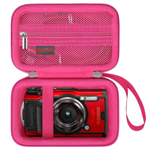 Elonbo Tragetasche für OM System Tough TG-7 Digitalkamera/OM System Olympu TG-6 Unterwasserkamera, Robuste stoßfeste WiFi 4K Video Digitalkamera Aufbewahrungsabdeckung Reisetasche, Himbeere Elonbo Tragetasche für OM System Tough TG-7 Digitalkamera/OM System Olympu TG-6 Unterwasserkamera, Robuste stoßfeste WiFi 4K Video Digitalkamera Aufbewahrungsabdeckung Reisetasche, Himbeere von Elonbo