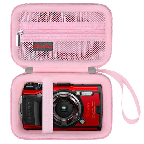 Elonbo Tragetasche für OM System Tough TG-7 Digitalkamera/OM System Olympu TG-6 Unterwasserkamera, Robuste wasserdichte stoßfeste WiFi 4K Video Digitalkamera Aufbewahrungsabdeckung Reisetasche, Rosa Elonbo Tragetasche für OM System Tough TG-7 Digitalkamera/OM System Olympu TG-6 Unterwasserkamera, Robuste wasserdichte stoßfeste WiFi 4K Video Digitalkamera Aufbewahrungsabdeckung Reisetasche, Rosa von Elonbo