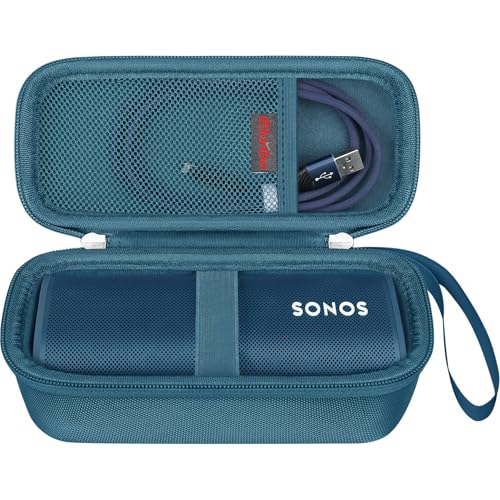 Elonbo Tragetasche für Sonos Roam 2-Fach Sonos Roam Tragbarer wasserdichter Bluetooth-Lautsprecher, Kompakter drahtloser Lautsprecher Hard Travel Schutzhülle Aufbewahrungstasche, Blau Elonbo Tragetasche für Sonos Roam 2-Fach Sonos Roam Tragbarer wasserdichter Bluetooth-Lautsprecher, Kompakter drahtloser Lautsprecher Hard Travel Schutzhülle Aufbewahrungstasche, Blau von Elonbo