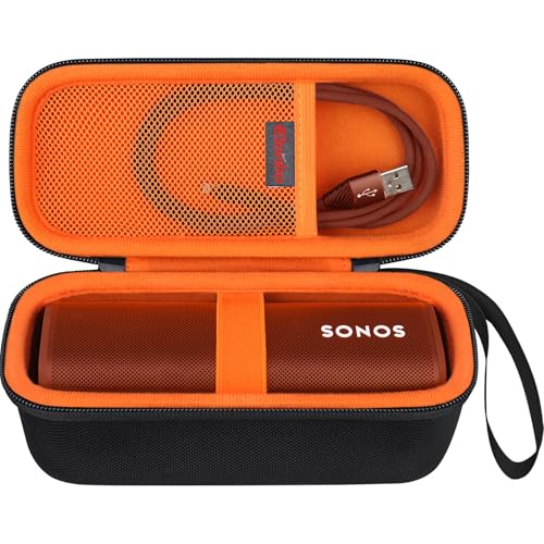 Elonbo Tragetasche für Sonos Roam 2-Fach Sonos Roam Tragbarer wasserdichter Bluetooth-Lautsprecher, Kompakter drahtloser Lautsprecher Hard Travel Schutzhülle Aufbewahrungstasche, Schwarz+Orange Elonbo Tragetasche für Sonos Roam 2-Fach Sonos Roam Tragbarer wasserdichter Bluetooth-Lautsprecher, Kompakter drahtloser Lautsprecher Hard Travel Schutzhülle Aufbewahrungstasche, Schwarz+Orange von Elonbo