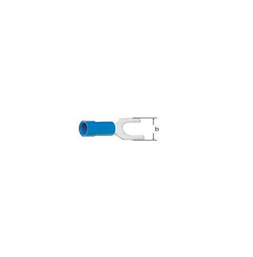 elpress 400100118-Plugin preaislado Treiber Abschnitt, Gabel, 1,5–2,5 mm², 4.3 (bleigeschossen) Durchmesser von embornado, 7 Breite, 100 Paket, Blau von Elpress