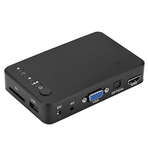 1080P HD-Multimedia-Player, Kompakte Größe, Hohe Kompatibilität mit USB-SD-Kartenunterstützung für HD-Filme (EU-Stecker) von Elprico