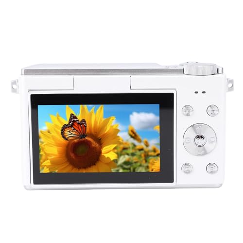 4K Digitalkamera, 64MP Kameras für die Fotografie mit 16x Digitalem Zoom & Autofokus, Anti -Shake, Vlogging -Kamera für YouTube -Video, Kompaktkamera 3 -Zoll -Flip (White) von Elprico