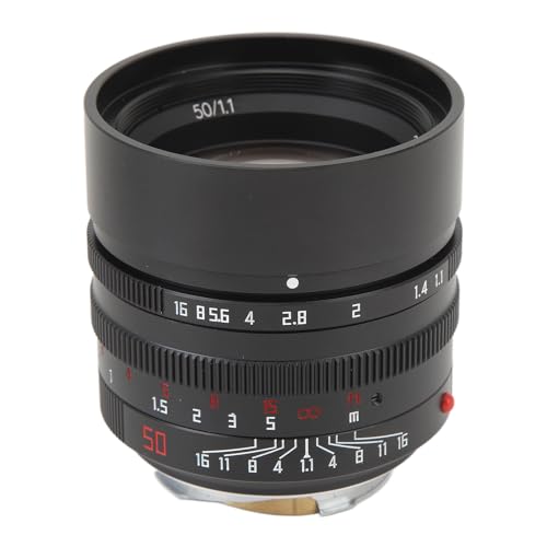 50-mm-F1.1-Vollformatobjektiv, M-Mount-Objektiv mit Großer Blende, Automatischer Manueller Fokus, Standard-Porträtobjektiv für Leica M-Mount M240 M3 M6 M7 M8 M9 M9p M10-Kamera von Elprico