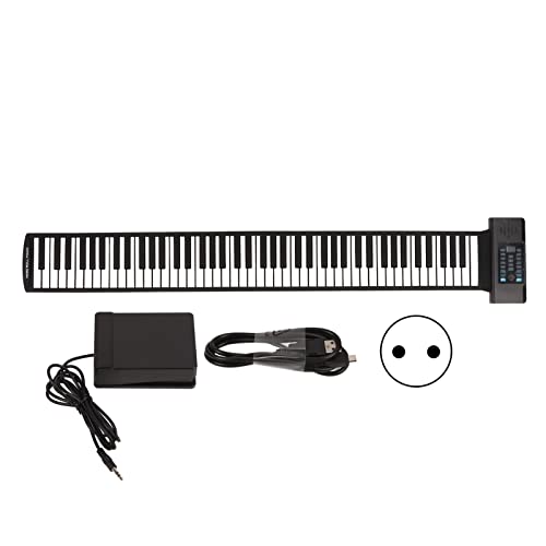 88 Tasten, Bluetooth-Roll-Up-Piano, Tragbares Digitales Roll-Up-Piano, MIDI-Funktion mit Digitaler LED-Röhrenanzeige für Anfänger(EU) von Elprico