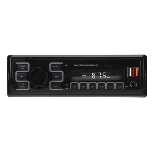 Autoradio Bluetooth, Einzel-DIN-Autoradio-Audio mit USB-Anschluss, Schnelles Aufladen, Multimedia-Autoradio, 7 Farben APP-Verbindung, Auto-Stereo-Receiver für Auto von Elprico