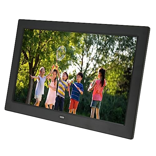 Digitaler Bilderrahmen mit 10,1-Zoll-HD-IPS-Bildschirm und Fernbedienung, 1080P-Videomusikkalender, Plug-and-Play, Hintergrundmusikwiedergabe, (EU-Stecker) von Elprico