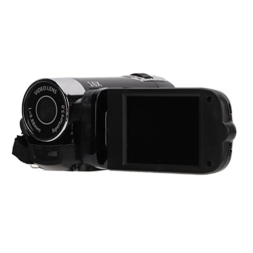 Elprico 1080P-Camcorder, 16-MP-Videokamera mit 2,7-Zoll-Bildschirm, 16-fachem Zoom, USB-Schnittstelle, Blitz, 270°-Drehung (Schwarz) von Elprico