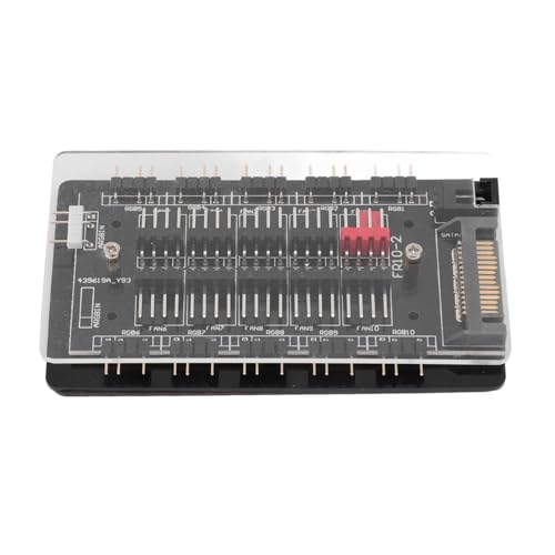 Elprico 12 V 4-poliges PWM und 5 V 3-poliges ARGB mit SATA-Stromversorgung, 2-in-1-Hub, 10-Wege-Synchronisierung, CPU-Lüfter, Adressierbarer RGB-Beleuchtung, PCB-Splitter für Erweiterte von Elprico