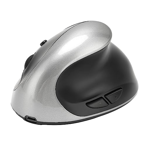 Elprico 2,4 G Kabellose Vertikale Maus, Wiederaufladbare Kabellose Maus mit 6 Tasten und 3 Einstellbaren DPI, Büromaus mit Ergonomischem Design (Gray) von Elprico