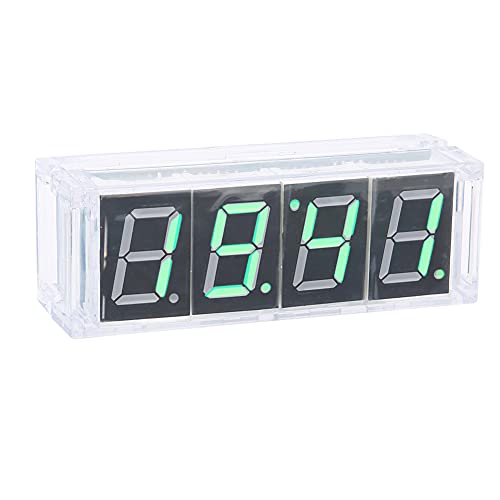 Elprico 4-stelliges LED-Uhrenset, Automatische Zeit- und Temperaturanzeige, DIY-Elektronik-Kit-Uhr (Green) von Elprico